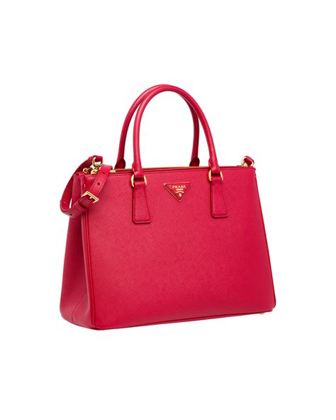 red and tan coloured prada handbags|Prada saffiano red bag.